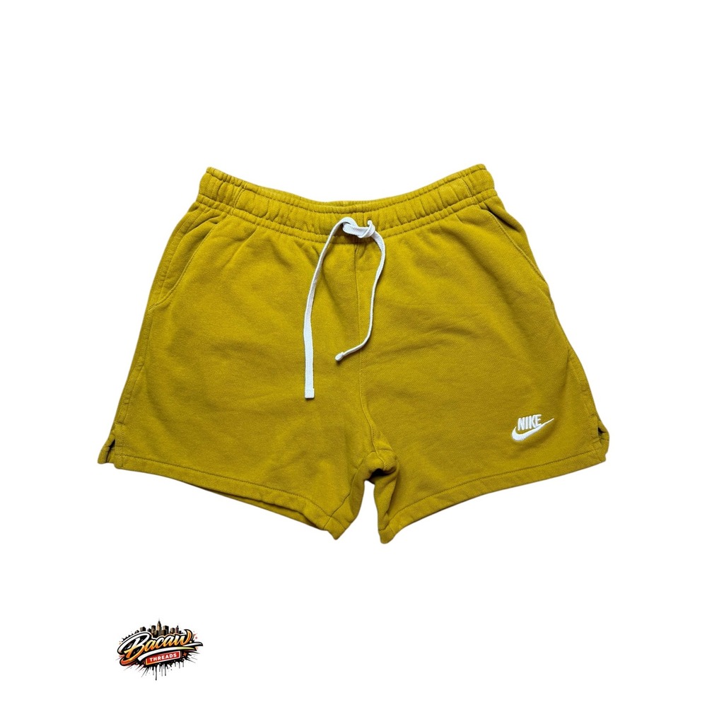 Nike Mens Sportswear French Terry Shorts Mustard Yellow Small AR2375-709
